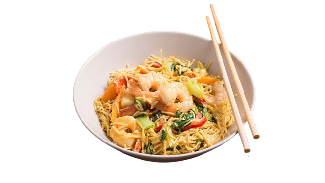 Pasta Wok Kip/Scampi